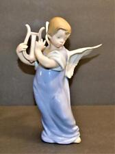 Figurine LLADRO Espagne ANGE Avec LYRE Gloss 8 1/4"h Retirée #5493