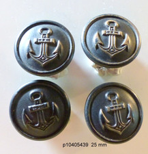 4  boutons ANCRE de MARINE  25 mm