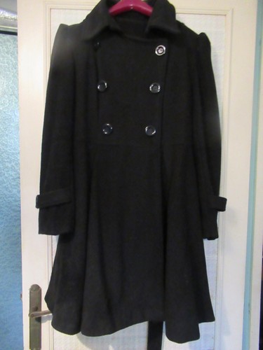 Manteau noir évasé tl - noir,, évasé.