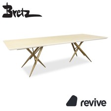 Bretz Ohlinda Table À Manger MDF Crème Blanc Or 270 X 110 X 74 CM