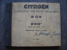 CATALOGUE DES PIECES DETACHEES CITROEN 2CV ET CAMIONETTE 250 KG - 1961