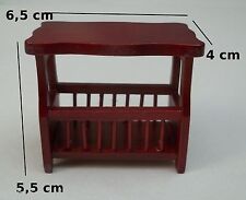 porte revues en bois miniature,maison de poupée,vitrine,meuble salon,bureau *M1