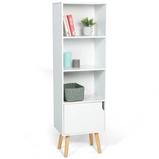 Bibliothèque étagère de rangement colonne EMMIE scandinave blanc