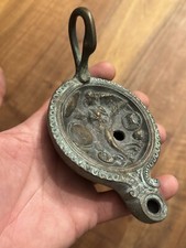 Souvenir Grand Tour & Lampe À Huile En Bronze & Antiquites & 19 Eme Siècle