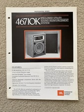 Vintage Original JBL 46710K Studio Monitor Speaker Brochure manual hifi - RARE!!