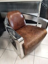 Ensemble 2 canapés +1 fauteuil type aviateur art déco club