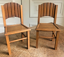 Paire de chaises Art Déco - Meuble poupée Dim : 22 x 11 x 9 cm - TBE.