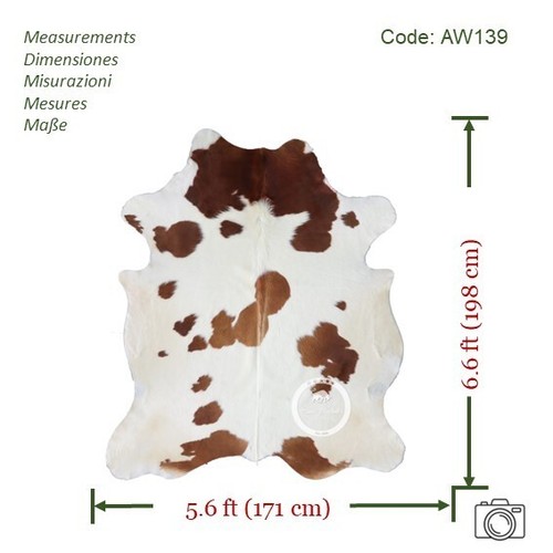 Tapis cuir vache marron - vache,