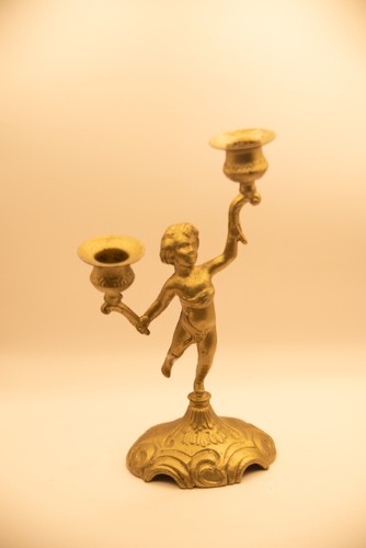 Vintage gold brass - gold, putto
