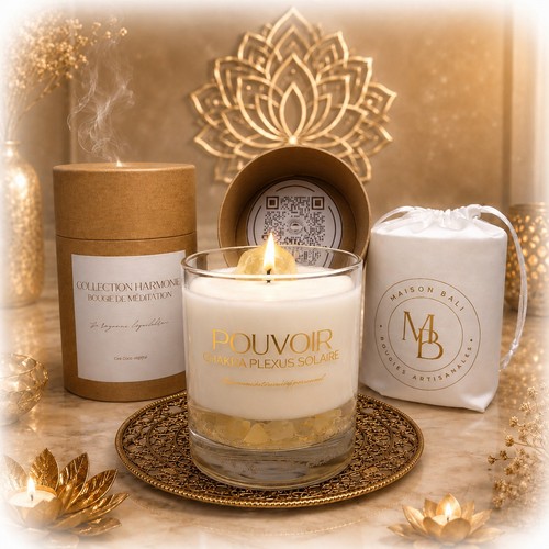 Bougie pouvoir chakra plexus - pouvoir-chakra,