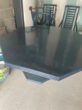 Table octogonale bleue 4 - octogonale, +