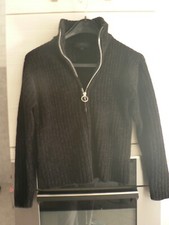 GILET PULL noir laine velours chenillé TAILLE M 38/ 40 NOIR femme **