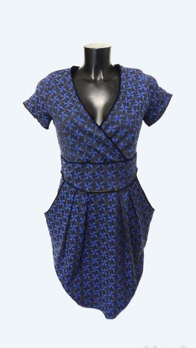 Robe cotelac bleue noire - robe,