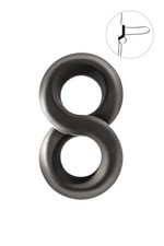 Double Anneau Pénis Cockring Gavin en forme de 8 Sextoy silicone - BLUE JUNKER
