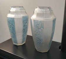 Vases Géométriques Art Déco de Etaleune, France, 1930s, Set de 2