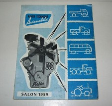 REVUE TECHNIQUE AUTOMOBILE,RTA SALON 1959,PEUGEOT,SIMCA,FORD etc AUTOS,CAMIONS