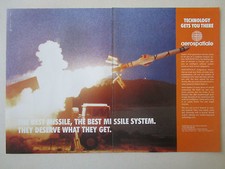 12/1991 PUB AEROSPATIALE TACTICAL MISSILE EXOCET TACTICAL WEAPON ORIGINAL AD