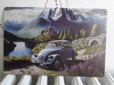 TOLE METAL CITROEN 2 CV DIANE 20 X 30 CMS NON PLAQUE EMAILLEE ANCIENNE