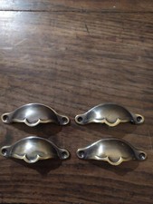  4 POIGNÉES Cuvettes en BRONZE  MEUBLE Industriel  Ameublement Décoration 