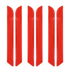 Bouclier rouge 6pcs voiture réflecteur autocollant Ruban adhésif 21.6 x 2.5 cm