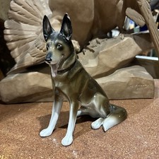 ancienne statuette figurine porcelaine allemande berger allemanr chien Pfeiffer