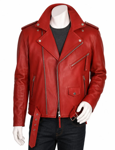 Blouson motard rouge en - motard,