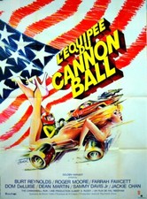 Burt Reynolds Roger Moore Jackie Chan THE CANNONBALL RUN FRENCH POSTER 47x63