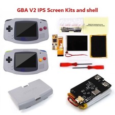 V2 IPS Backkight Mod IPS LCD Kit+Pre-cut Shell W/Rechargeable Battery For GBA
