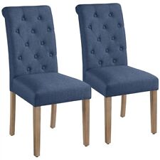 Lot de 2 Chaise de Salle à Manger, Grand Dossier, Revêtement en Tissu