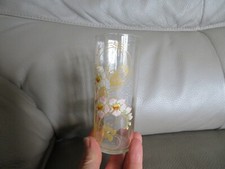 ancien verre émaillé décor de fleur de style art nouveau (13.3 cm)