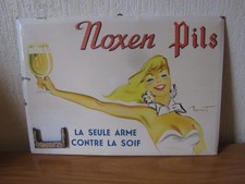 NOXEN PILS - ANCIEN GLACOIDE CALENDRIER PLAQUE PUBLICITAIRE BRENOT PIN-UP BIÈRE
