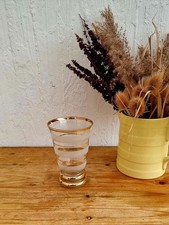 Vase granité blanc et doré vintage