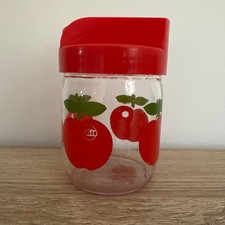 Pot Henkel Gulf Rouge Motif Pomme Vintage - H 12 Cm