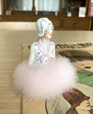 Demi figurine garçonne Fasold & Stauch Half doll Flapper vanity powder puff