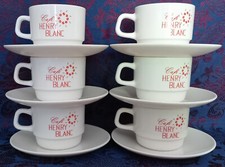 ARCOPAL * CAFE HENRY BLANC * 6 grandes tasses 8,5x7cm + 6 soucoupes voir détails