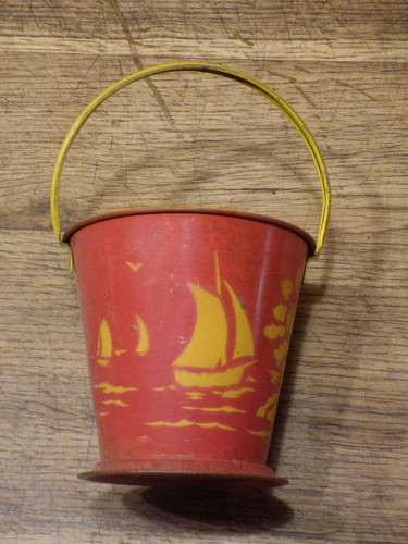 Vintage sceau plage en - vintage,