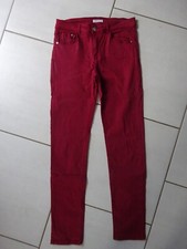 Pantalon jean rouge bordeaux  stretch  Cache Cache  Taille 38  TBE