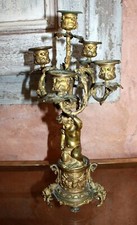 Chandelier candélabres 5 feux Cherubin assis au raisin Louis XVI Rococo Putti 