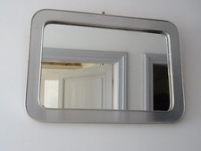 miroir ancien old mirror rectangulaire argenté année 50 vintage