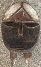 Masque passeport singe Kwele Gorille Gabon bois 13 cm Art premier Afrique