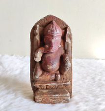 Antique Fait Lord Ganesha Pierre Figurine Statue Religieux de Collection STO211