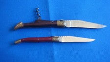 lot de 2 couteaux anciens pliants LAGUIOLE 440 "Tradition" & "Victor LEVEQUE"