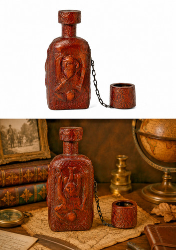 Flasque cuir repoussé - cuir,