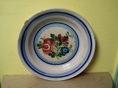 Grand plat assiette faïence - grand,
