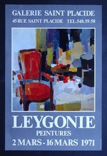 LEYGONIE Peintures Affiche originale 1971 Exposition Galerie Saint Placide Paris