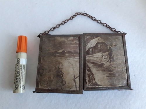 Mini miroir triptyque - triptyque, ancien