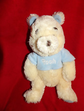 Peluche doudou Winnie longs poils Pull bleu Pooh 32 cm Walt Disney Compagnie