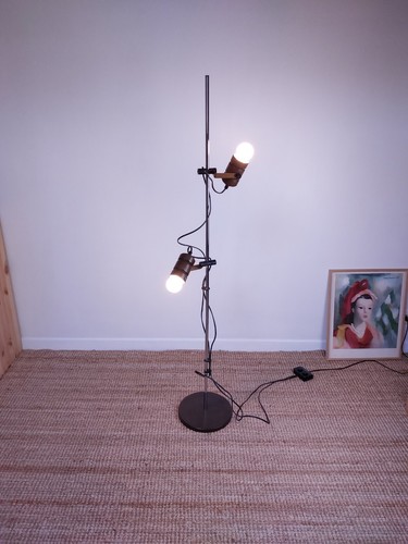 Lampadaire vintage spot bois - vintage,