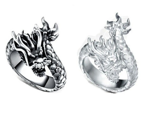 Bague dragon anneau - bague, réglable