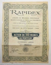 Action ancienne : SA Rapidex ( 467  )